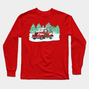 Vintage Christmas Truck Long Sleeve T-Shirt